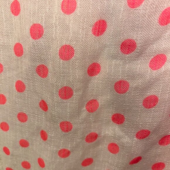 G.H. Bass & Co white Neon Barbie pink polka dot semi sheer scarf ASNEW c… - Picture 3 of 5